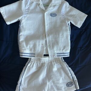 Kith Kids Textured White and Blue matching set